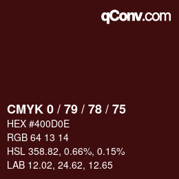Color code: CMYK 0 / 79 / 78 / 75 | qconv.com