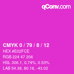 Color code: CMYK 0 / 79 / 8 / 12 | qconv.com
