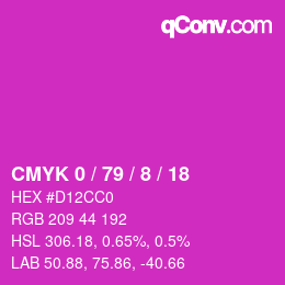 颜色代码: CMYK 0 / 79 / 8 / 18 | qconv.com