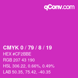 Color code: CMYK 0 / 79 / 8 / 19 | qconv.com