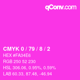Color code: CMYK 0 / 79 / 8 / 2 | qconv.com