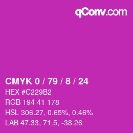 Color code: CMYK 0 / 79 / 8 / 24 | qconv.com