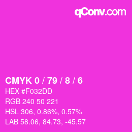 カラーコード: CMYK 0 / 79 / 8 / 6 | qconv.com