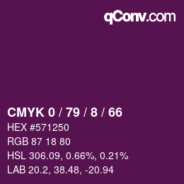颜色代码: CMYK 0 / 79 / 8 / 66 | qconv.com