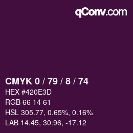 カラーコード: CMYK 0 / 79 / 8 / 74 | qconv.com