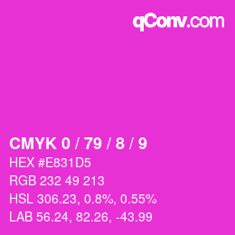 Color code: CMYK 0 / 79 / 8 / 9 | qconv.com