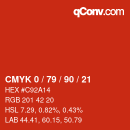 Color code: CMYK 0 / 79 / 90 / 21 | qconv.com