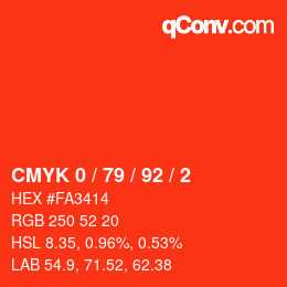 Color code: CMYK 0 / 79 / 92 / 2 | qconv.com