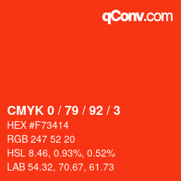 Color code: CMYK 0 / 79 / 92 / 3 | qconv.com