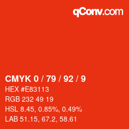 Color code: CMYK 0 / 79 / 92 / 9 | qconv.com