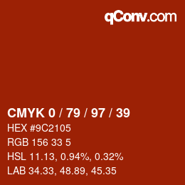 Color code: CMYK 0 / 79 / 97 / 39 | qconv.com