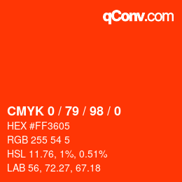 Color code: CMYK 0 / 79 / 98 / 0 | qconv.com