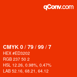 Color code: CMYK 0 / 79 / 99 / 7 | qconv.com
