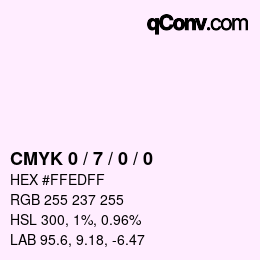 颜色代码: CMYK 0 / 7 / 0 / 0 | qconv.com