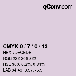 カラーコード: CMYK 0 / 7 / 0 / 13 | qconv.com