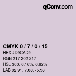 Farbcode: CMYK 0 / 7 / 0 / 15 | qconv.com