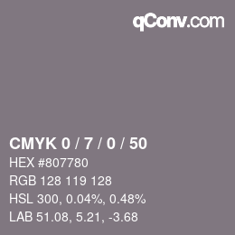 颜色代码: CMYK 0 / 7 / 0 / 50 | qconv.com