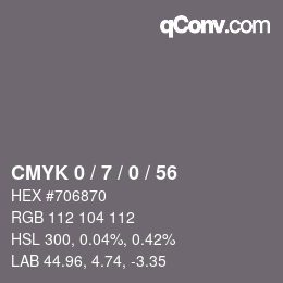颜色代码: CMYK 0 / 7 / 0 / 56 | qconv.com