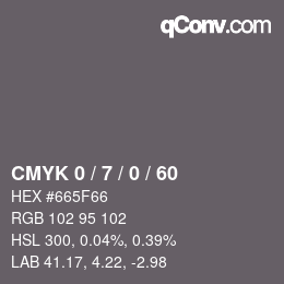 颜色代码: CMYK 0 / 7 / 0 / 60 | qconv.com