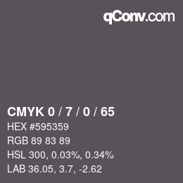 カラーコード: CMYK 0 / 7 / 0 / 65 | qconv.com