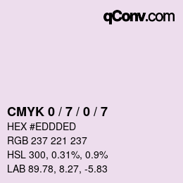 カラーコード: CMYK 0 / 7 / 0 / 7 | qconv.com