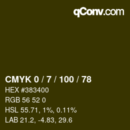 颜色代码: CMYK 0 / 7 / 100 / 78 | qconv.com