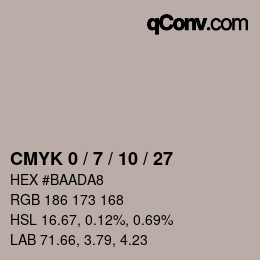 カラーコード: CMYK 0 / 7 / 10 / 27 | qconv.com