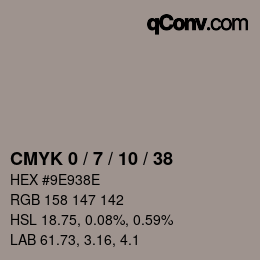 カラーコード: CMYK 0 / 7 / 10 / 38 | qconv.com