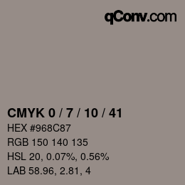 颜色代码: CMYK 0 / 7 / 10 / 41 | qconv.com