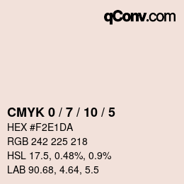 カラーコード: CMYK 0 / 7 / 10 / 5 | qconv.com