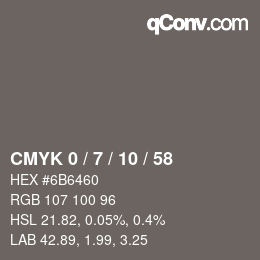 Color code: CMYK 0 / 7 / 10 / 58 | qconv.com