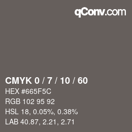 颜色代码: CMYK 0 / 7 / 10 / 60 | qconv.com
