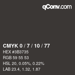 Color code: CMYK 0 / 7 / 10 / 77 | qconv.com