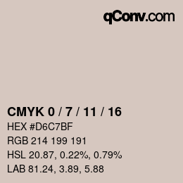 カラーコード: CMYK 0 / 7 / 11 / 16 | qconv.com
