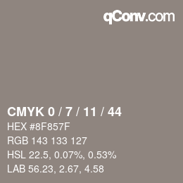 Color code: CMYK 0 / 7 / 11 / 44 | qconv.com