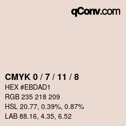 カラーコード: CMYK 0 / 7 / 11 / 8 | qconv.com
