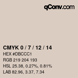 カラーコード: CMYK 0 / 7 / 12 / 14 | qconv.com