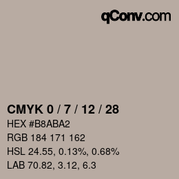 カラーコード: CMYK 0 / 7 / 12 / 28 | qconv.com