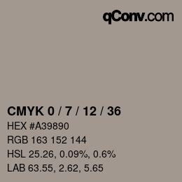 カラーコード: CMYK 0 / 7 / 12 / 36 | qconv.com