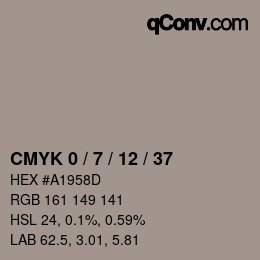 カラーコード: CMYK 0 / 7 / 12 / 37 | qconv.com