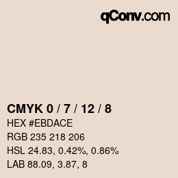 カラーコード: CMYK 0 / 7 / 12 / 8 | qconv.com