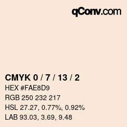 颜色代码: CMYK 0 / 7 / 13 / 2 | qconv.com