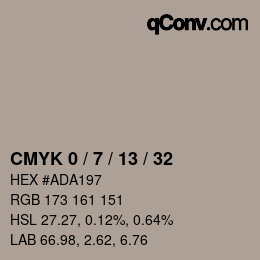 カラーコード: CMYK 0 / 7 / 13 / 32 | qconv.com