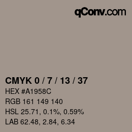 カラーコード: CMYK 0 / 7 / 13 / 37 | qconv.com
