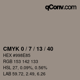 カラーコード: CMYK 0 / 7 / 13 / 40 | qconv.com