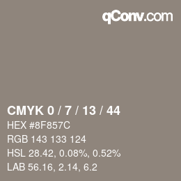 颜色代码: CMYK 0 / 7 / 13 / 44 | qconv.com