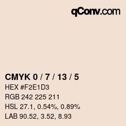 カラーコード: CMYK 0 / 7 / 13 / 5 | qconv.com