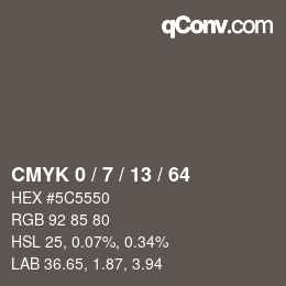 Color code: CMYK 0 / 7 / 13 / 64 | qconv.com