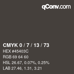 Color code: CMYK 0 / 7 / 13 / 73 | qconv.com