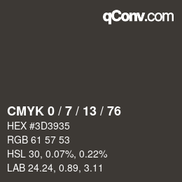 Color code: CMYK 0 / 7 / 13 / 76 | qconv.com